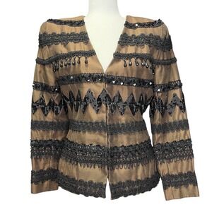 Vintage Victor Costa Bergdorf Goodman Beaded Sequin Jacket Womens‎ M